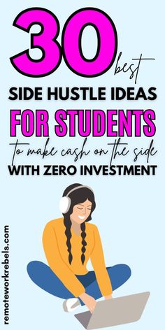 30 best side hustle ideas for students. This guide shows you how to make money as a student to pay for books and other fees. This list of side jobs have a low barrier to entry so you can start making extra side cash fast and work towards financial freedom. Make Money As A Student, Multiple Income Streams, Multiple Income, Side Hustle Passive Income, Self Made Millionaire, Financially Free, Your 20s, Build Wealth