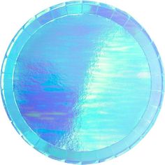 a shiny blue plate on a white background