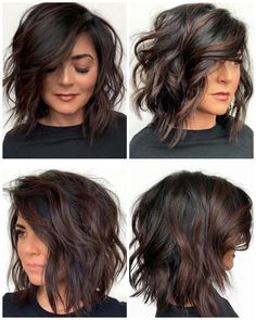 Shoulder Length Bob, Trendy Wedding Hairstyles, Haircuts For Medium Hair, Brown Highlights, Dark Brown Hair, Summer Hair