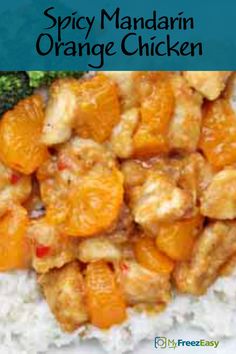 an image of spicy mandarin orange chicken on rice