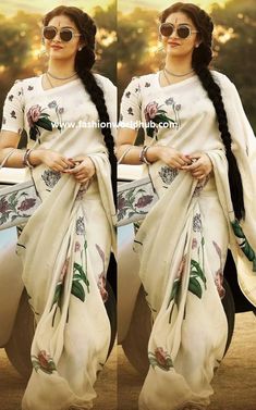 Mahanati Blouse Designs, Mahanati Sarees, Bollywood Theme Party Dress, Saree White, Saree Styling, Keerthi Suresh