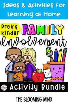 an activity booklet with the words, ideas and activities for learning about family involvement in the classroom