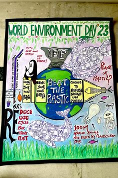 a poster on the side of a building that says world environment day 23