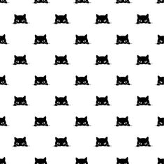 a black and white cat pattern on a white background