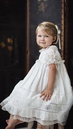 Dresses For Winter Wedding, Heirloom Flower Girl Dress, Dresses For Winter, Smocking Tutorial, Gown Inspiration, Vintage Baby Girl, Communion Dresses