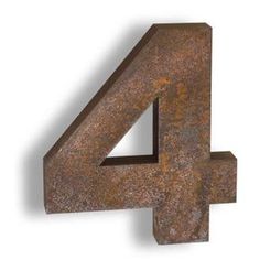 the number four is made out of rusty metal