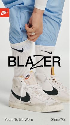 Blazers Nike, Blazer Look, Look Nike, Shoe Poster, Sneaker Posters, Sneaker Outfits, Sneaker Trend, Sneakers And Socks