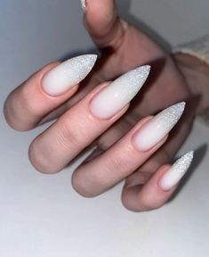 White Mat Nails, Long Almond Nails, Quartz Nails, Milky Nails, Beauty Hacks Nails, Wow Nails, Hippie Nails, Sparkly Nails