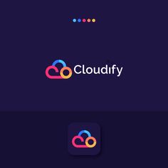 the logo for cloudfy is designed in two colors, and it appears to be colorful