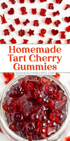 homemade tart cherry gummies in a glass jar