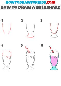 how to draw a milkshake from the movie frozen drinks step by step drawing instructions for kids