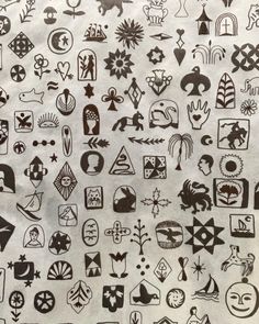 a bunch of different designs on a piece of paper