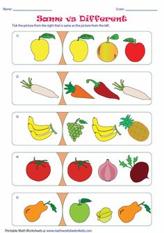 the worksheet is filled with different fruits and vegetables