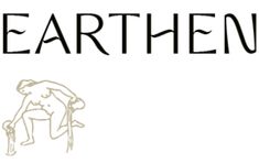 the logo for earthen is shown in black and white with an image of a naked woman