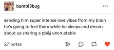 a tweet with the caption saying, bumboug sending him super intense loves from my brain he's going to feel them while while sleeping and dream about us sharing a p