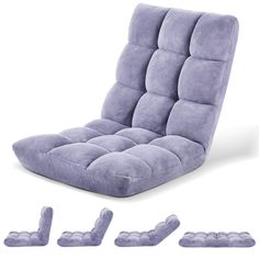 the chair is made out of fleece and has five feet on each side, including two