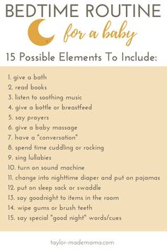 the bedtime routine for a baby