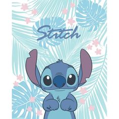 a cartoon character with the name stitch on it