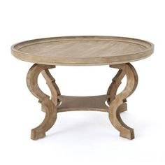 a round wooden table with two legs and a circular top on an isolated white background