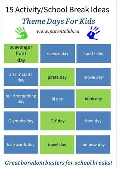 a list of activities for kids to do at school