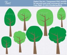 trees clipart for personal and commercial use