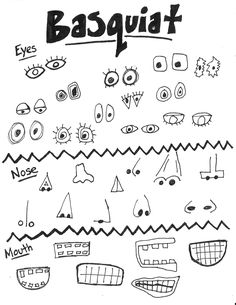 a black and white drawing of different types of eyeballs on a sheet of paper