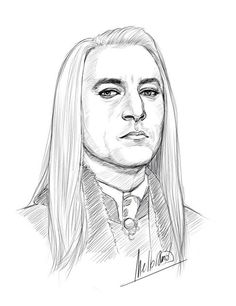 a drawing of a man with long hair