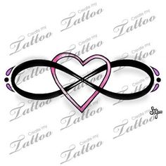 a tattoo design with an infinite heart