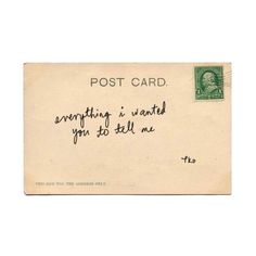 an old post card with writing on it