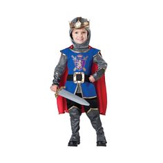 Is he as gallant as a knight in shining armor? Does he dream of kings and queens and castles and horses? If the answer is yes to either of these questions, then he'll love this Knight Costume for toddler boys! Perfect for playtime all year long, this outfit is sure to outlast Halloween! Toddler Knight Costume, King Arthur Costume, Arthur Costume, Toddler Boy Costumes, Knight Warrior, Rei Arthur, Costume Toddler, Warrior Costume, Knight Costume