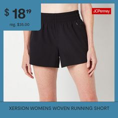 Deemed a Gotta-Have-It item for value you can count on every day! Hit the track or pavement in this supportive pair of Xersion women's mid-rise running shorts. Made from a quick-dry woven recycled-blend that's breathable and moisture-wicking thanks to its Everair technology, these pull-on shorts also have two side zip pockets and a comfy elastic waistband. Team them with a sports bra and workout tee. Front Style: Flat FrontClosure Type: Full ElasticFit: Athletic FitPockets: 2 Side Zip PocketsRi… Small Shorts, Running Short, Running Shorts, Workout Tee, Side Zip, Quick Dry, Moisture Wicking, Mid Rise, Zip Pockets