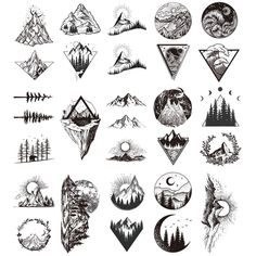 20 Sheets Black Mountain Temporary Tattoos for Adult Men Women, Waterproof Fake Tattoos Body Art Sticker for Hand Neck Wrist Arm Small Tattoos For Men Hands Simple, Tattoo On The Back Of The Hand, Mountain Tattoo Designs Men, Small Tatoos Arms For Men, Geometric Tattoo Design For Women, Sticker Tattoo Men, Tattoo Inspiration Men Arm, Little Mountain Tattoo, Classy Tattoos For Men