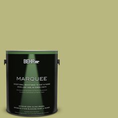 behr marquee paint in yellow and green with the words marquee on it