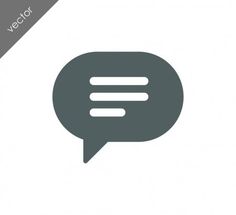 a speech bubble icon on a white background with a gray border, eps file format