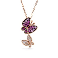 773332 - 14K Rose Gold - Effy Pink Sapphire Butterfly Pendant Butterfly Jewelry, The Chain, Fine Jewels, Butterfly Pendant, Pink Sapphire, Spring Summer Fashion, Summer Style, Pretty In Pink, Sapphire