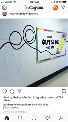 an instagramted photo with the caption'i think outside the box '