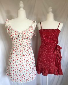 Red Fashion Outfits, Frock Fashion, Aesthetic Dress, Fashion Top Outfits, Cute Summer Dresses, Kpop Fashion Outfits, Girly Fashion, Teenage Fashion Outfits