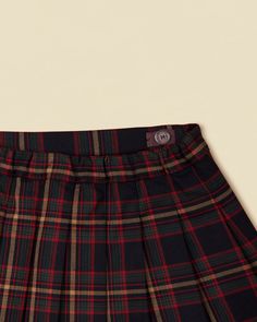 Our Pleated Plaid Skirt is a classic wardrobe staple. Designed with an adjustable button waistband and all around knife-pleating for a stylish touch. Pairs nicely with our TSC Play activewear line for on and off the course. - Made from a unique blend of 98% Polyester, 2% Spandex. Made in Vietnam. Plaid Skirts For Kids, Affordable Plaid Mini Skirt, Affordable Red Lined Mini Skirt, Affordable Red Pleated Skort, Plad Black Skirt, Drawing Plaid Skirt, Pleated Skirt Plaid, Pleated Plaid Skirt, Uniform Skirt