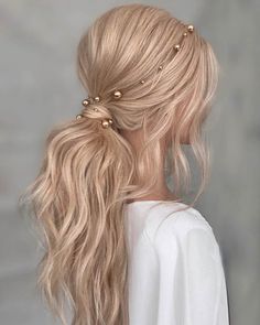 Backcombed Ponytail, Voluminous Ponytail, Messy Ponytail, Small Butterfly, Wedding Hair Inspiration, Favorite Hairstyles, Wedding Hair And Makeup, Bridal Hair Accessories