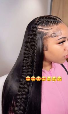 Two Braids Half Up Half Down Hairstyle Black Women, Braids With See In, Feed In Sew In Hairstyles, 2 Butterfly Braids On Wig, Side Part Quick Weave Styles, Half Up Half Down Leave Out Weave, Cute Hairstyles For Festivals, Hairstyle Bridesmaid Long Hair, Braids And Leave Out