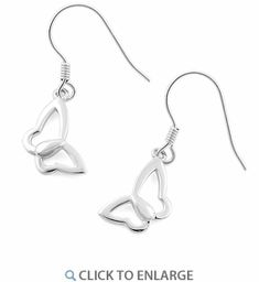 Sterling Silver Dangling Butterfly Earrings Butterfly Earrings, Silver Necklace, 925 Sterling Silver