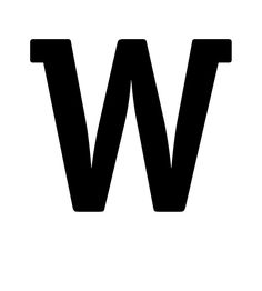 the letter w in black on a white background