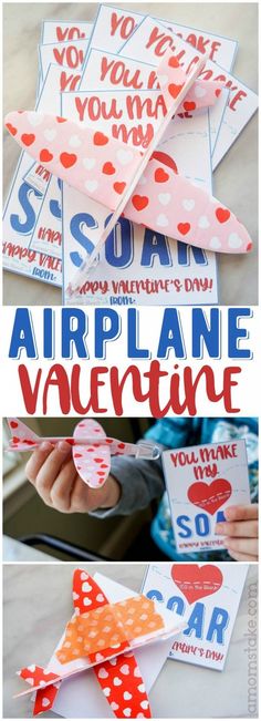 valentine's day card with the words, you are so happy to be in air plane