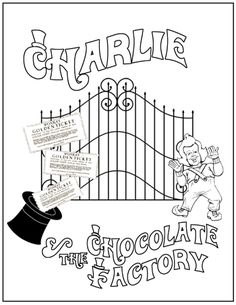 the chocolate factory coloring page with an image of a man in front of a fence