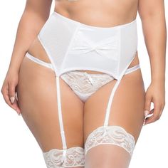 Embrace your seductive side with this satin and lace garter belt from Oh La La Cheri.Click on this INTIMATES & SLEEPWEAR Guide to find the perfect fit and more! Satin construction Style no. 3129X Lace frontFIT & SIZING Contoured waistband Oh La La Cheri Size ChartFABRIC & CARE Nylon, spandex Hand wash Imported Size: 1X-2X. Color: White. Gender: female. Age Group: adult. Wedding Night Lingerie, Lingerie Plus Size, Lace Garter, White Lingerie, Stylish Plus, Lace Romper, Bras And Panties, Lingerie Collection, Lace Bralette