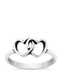 An expression of eternal love between two people, this James Avery sterling silver ring is designed with two open hearts united as one. Sterling silverMade in the USA. Sterling Silver Heart Ring, Sterling Silver Double Heart Ring For Anniversary, Two Hearts Together, Ring Meaning, Rings With Meaning, Mint Aesthetic, Cute Promise Rings, James Avery Rings, James Avery Charms