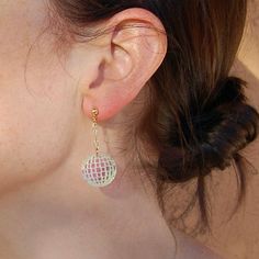 Disco Ball Earrings, Iridescent Acrylic, Winter Holiday Party, Ball Earrings, Style Winter, Winter 2023, Disco Ball, Winter Holiday, Gold Plated Chains