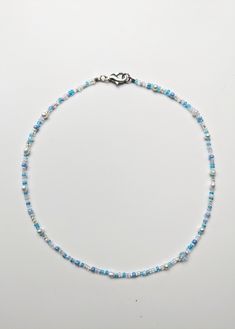 This necklace is combined of blue, crystal, pearl and white beads. It is a little love letter to the beautiful coastal shores of BC Length- 15 inches Cheap Light Blue Round Beaded Necklaces, Blue Beaded Necklace, Blue Necklace, Love Letter, White Beads, Pearl White, Necklace Etsy, Beaded Necklace, Jewelry Necklaces