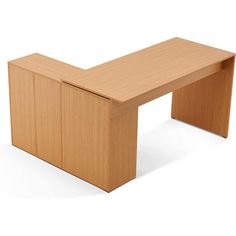 an office desk made out of wood on a white background