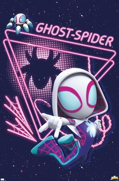 an image of a cartoon character with the words ghost - spider on it